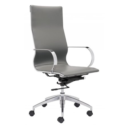 HOMEROOTS 109 x 70.1 x 70.1 in. Gray Ergonomic Conference Room High Back Rolling Office Chair 394944